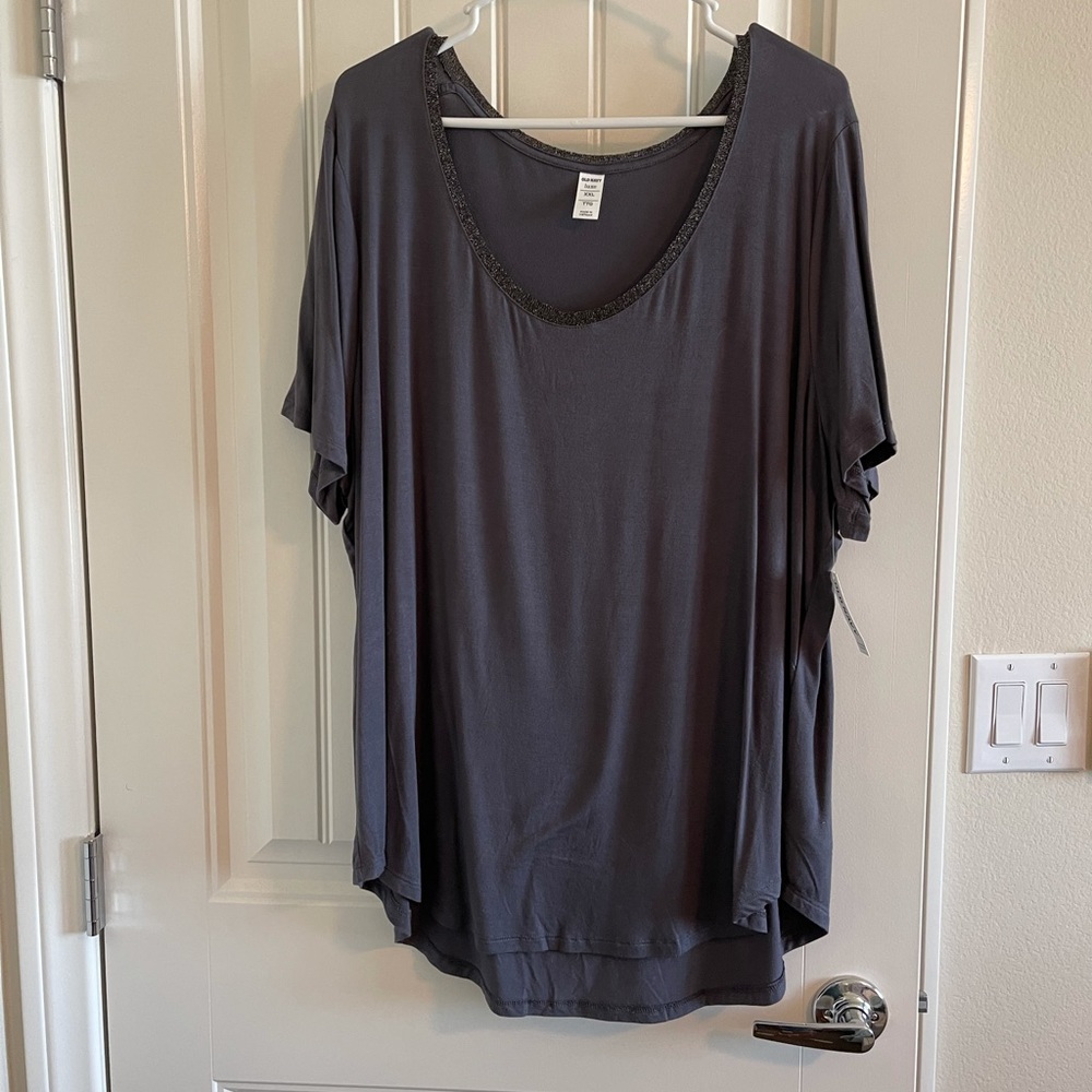 Old Navy Luxe Top with Glitter Neck Detail